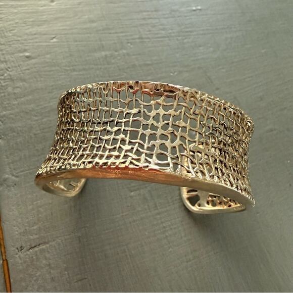 Silpada 925 Sterling Silver Woven Textured Cuff Bracelet - Picture 9 of 11
